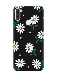 Матовий чорний чохол на Samsung Galaxy A11 :: Ромашки (принт 368)