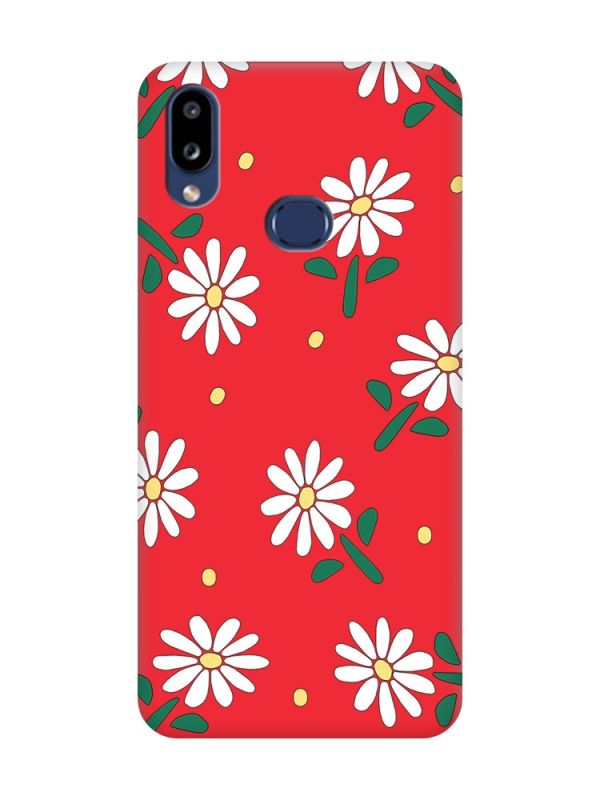 Матовий червоний чохол на Samsung Galaxy A10s (A107) :: Ромашки (принт 368)