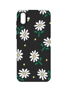 Матовий чорний чохол на Samsung Galaxy A04 :: Ромашки (принт 368)