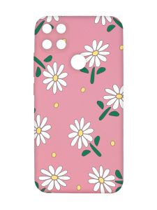 Матовий рожевий чохол на Xiaomi Redmi 10C :: Ромашки (принт 368)