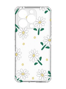 Чохол із потовщеними кутами на iPhone 15 Pro :: Ромашки (принт 368)