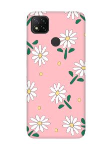 Матовий рожевий чохол на Xiaomi Redmi 9C/10A :: Ромашки (принт 368)
