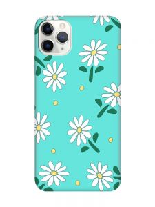Матовий бірюзовий чохол на iPhone 11 Pro Max (6.5) :: Ромашки (принт 368)