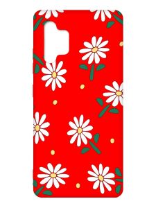 Матовий червоний чохол на Samsung Galaxy A32 :: Ромашки (принт 368)