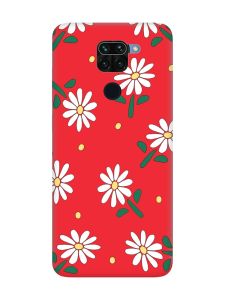 Матовий червоний чохол на Xiaomi Redmi Note 9 / 10X :: Ромашки (принт 368)