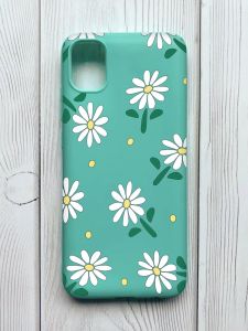 Матовий бірюзовий чохол на Samsung Galaxy A04E / A042 :: Ромашки (принт 368)