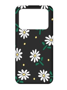 Матовий чорний чохол на Xiaomi Poco X4 Pro 5G :: Ромашки (принт 368)