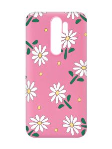 Матовий рожевий чохол на Xiaomi Redmi Note 8 Pro :: Ромашки (принт 368)