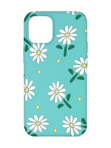 Матовий бірюзовий чохол на Apple iPhone 12/12 Pro (6.1) :: Ромашки (принт 368)