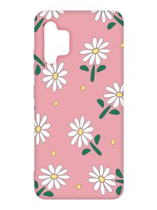 Матовий рожевий чохол на Samsung Galaxy A32 :: Ромашки (принт 368)