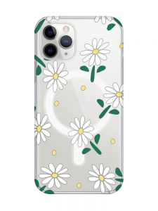 Магнітний чохол на iPhone 11 Pro Max із підтримкою MagSafe :: Ромашки (принт 368)