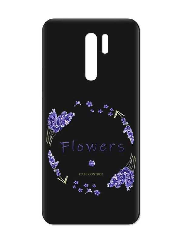 Матовий чорний чохол на Xiaomi Redmi 9 :: Лавандовий віночок (принт 19)