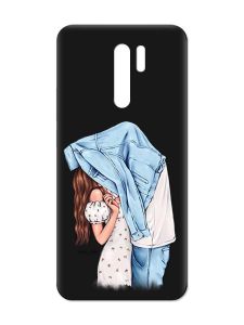 Матовий чорний чохол на Xiaomi Redmi 9 :: Поцілунок (принт 33)