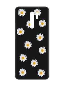 Матовий чорний чохол на Xiaomi Redmi 9 :: Фон ромашки (принт 41)