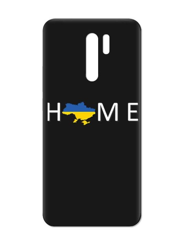 Матовий чорний чохол на Xiaomi Redmi 9 :: Дім Україна (принт 73)