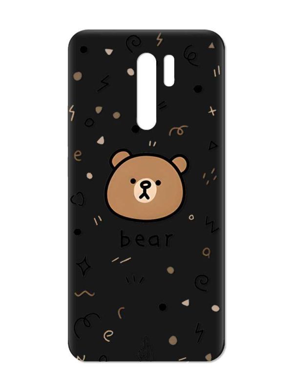 Матовий чорний чохол на Xiaomi Redmi 9 :: Ведмедик (принт 76)
