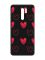 Матовий чорний чохол на Xiaomi Redmi 9 :: Сердечка червоні (принт 77)