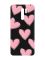 Матовий чорний чохол на Xiaomi Redmi 9 :: Сердечка рожеві (принт 78)