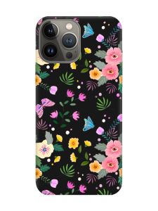 Матовий чорний чохол на Apple iPhone 13 Pro :: Квітковий фон (принт 369)