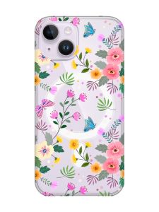 Магнітний чохол на iPhone 14 із підтримкою MagSafe :: Квітковий фон (принт 369)