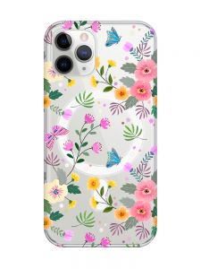 Магнітний чохол на iPhone 11 Pro Max із підтримкою MagSafe :: Квітковий фон (принт 369)