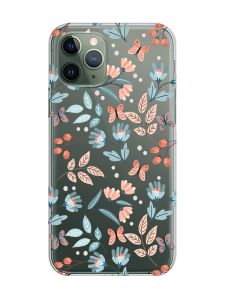 Прозорий чохол на iPhone 12 / 12 Pro :: Квітковий фон (принт 370)