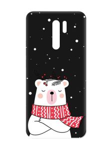 Матовий чорний чохол на Xiaomi Redmi 9 :: Ведмідь у шарфі (принт 147)