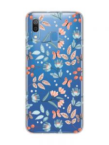 Прозорий чохол для Samsung Galaxy A30 (2019)/A20 (2019) :: Квітковий фон (принт 370)