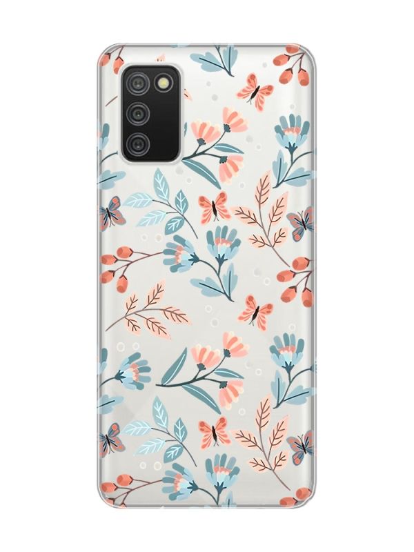 Прозорий чохол для Samsung Galaxy A02s :: Квітковий фон (принт 370)