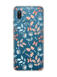 Прозорий чохол на Samsung Galaxy A02/A022 (2021) :: Квітковий фон (принт 370)