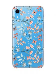 Прозорий чохол на iPhone XR :: Квітковий фон (принт 370)