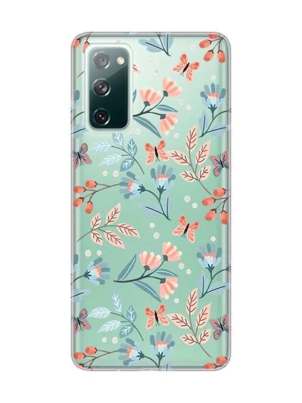 Прозорий чохол на Samsung Galaxy S20 FE :: Квітковий фон (принт 370)