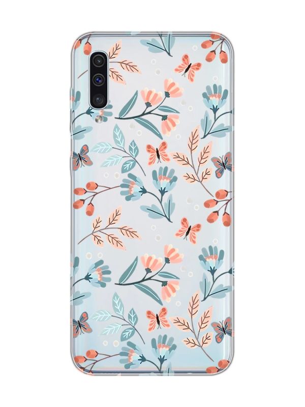 Прозорий чохол на Samsung Galaxy A50 (2019) A505/A30s :: Квітковий фон (принт 370)