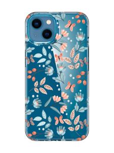 Прозорий чохол для iPhone 13 mini :: Квітковий фон (принт 370)