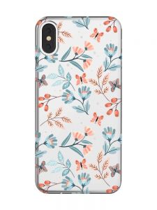 Прозорий чохол на iPhone X / XS :: Квітковий фон (принт 370)