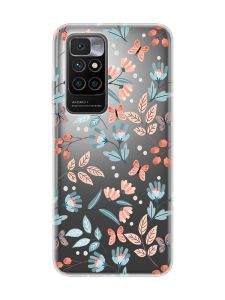 Прозорий чохол на Xiaomi Redmi 10/10 (2022) :: Квітковий фон (принт 370)
