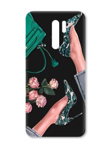 Матовий чорний чохол на Xiaomi Redmi 9 :: Туфельки і квіти (принт 225)