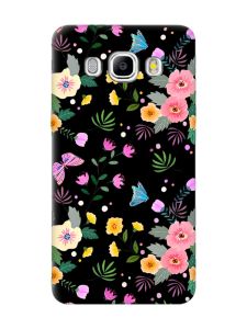 Матовий чорний чохол на Samsung Galaxy J5(2016) J510 :: Квітковий фон (принт 369)