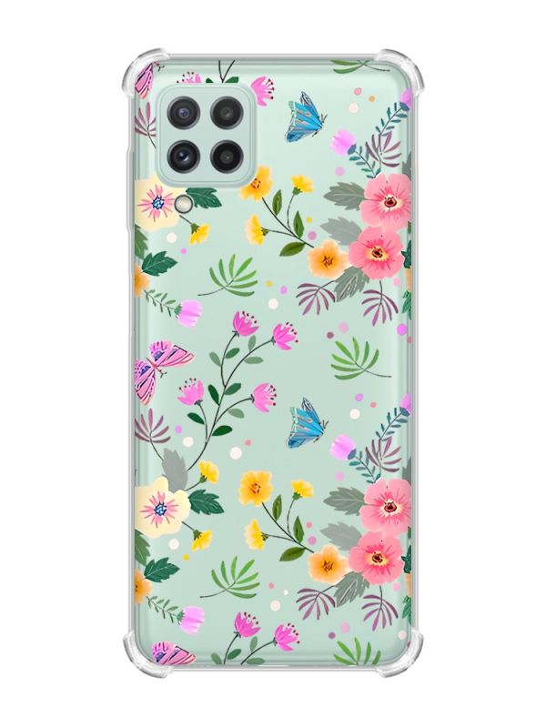 Чохол з потовщеними кутами на Samsung Galaxy M32/A22/M22 4G :: Квітковий фон (принт 369)