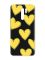 Матовий чорний чохол на Xiaomi Redmi 9 :: Сердечка жовті (принт 259)