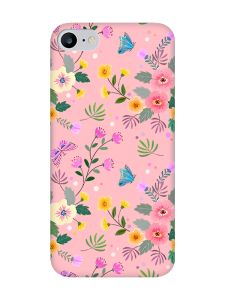 Матовий рожевий чохол на iPhone 7 / 8 :: Квітковий фон (принт 369)