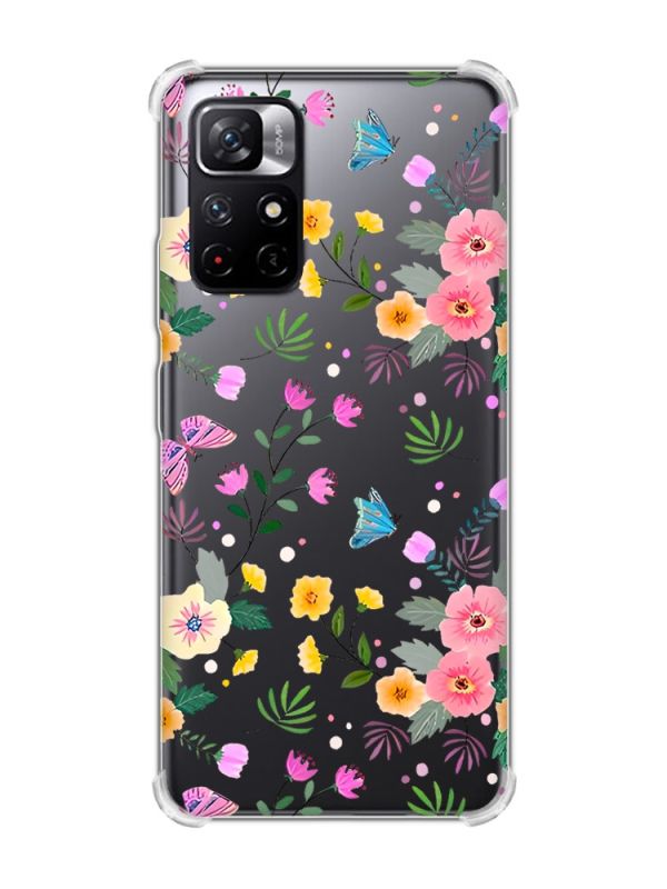 Чохол з потовщеними кутами на Xiaomi Redmi Note 11 5G :: Квітковий фон (принт 369)