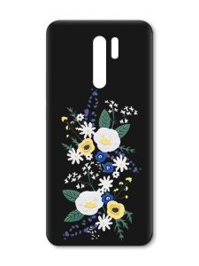 Матовий чорний чохол на Xiaomi Redmi 9 :: Квіти. Акварель (принт 271)