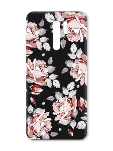 Матовий чорний чохол на Xiaomi Redmi 9 :: Фон Троянди (принт 273)