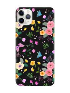 Матовий чорний чохол на iPhone 11 Pro (5.8) :: Квітковий фон (принт 369)