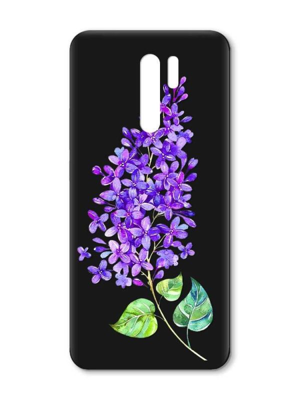 Матовий чорний чохол на Xiaomi Redmi 9 :: Гілочка бузку (принт 280)