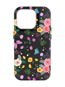 Матовий чорний чохол на Apple iPhone 14 Pro Max :: Квітковий фон (принт 369)