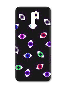 Матовий чорний чохол на Xiaomi Redmi 9 :: Різнокольорові очі (принт 336)
