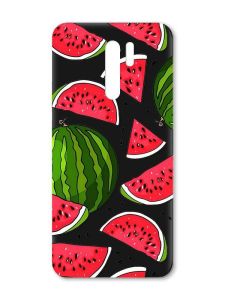 Матовий чорний чохол на Xiaomi Redmi 9 :: Кавуни (принт 341)