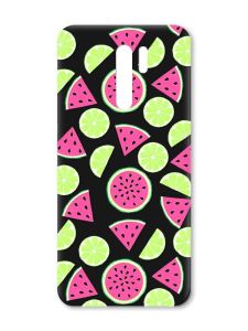 Матовий чорний чохол на Xiaomi Redmi 9 :: Кавуни и лайм (принт 345)